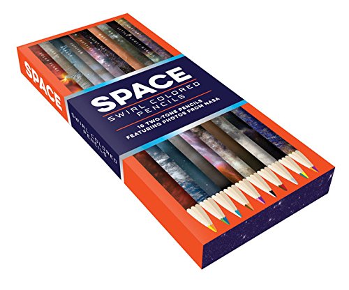 Space Swirl Colored Pencils: 10 two-tone pencils featuring photos from NASA