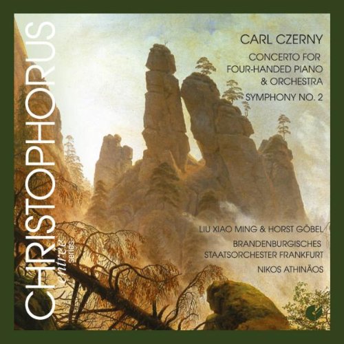 "CD cover featuring rocky landscape with trees, dark green border, and white text."