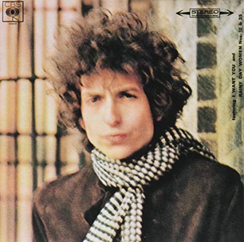 Bob Dylan’s “Blonde on Blonde” CD cover featuring a portrait of the artist.