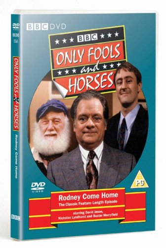 "Blue DVD case with 'Only Fools and Horses' title and three men featured."