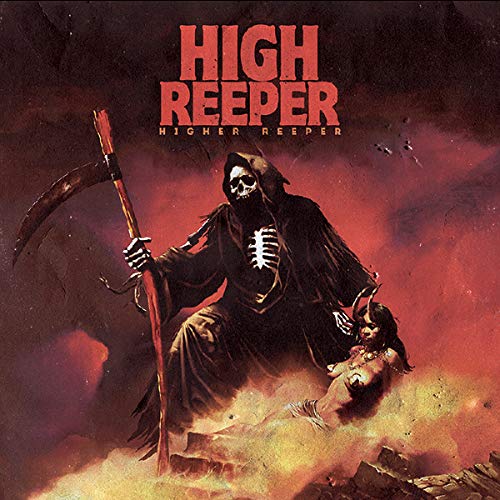 Vinyl album cover featuring a grim reaper holding a scythe and a demon.
