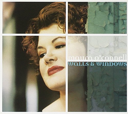 "Album cover with a woman's portrait and peeling wall texture, titled 'Walls & Windows'."