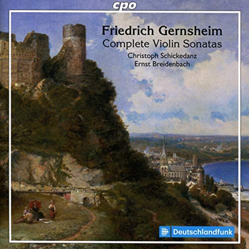 CD cover featuring a landscape painting with a castle and a town.