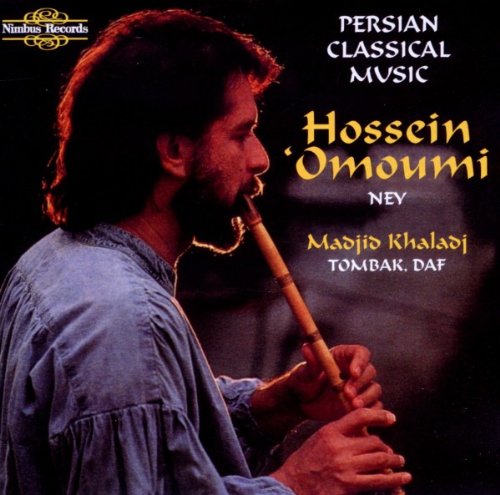 CD cover with a man playing a flute, dark background, Nimbus Records logo.