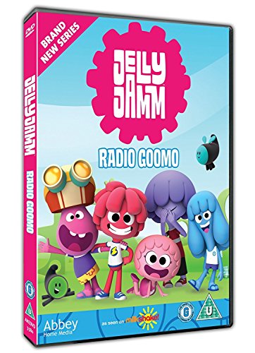 "DVD case with cartoon characters and 'Jelly Jamm' and 'Radio Goomo' text on a blue background."