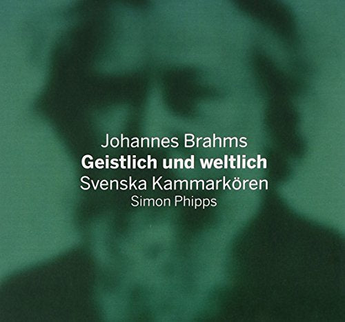 "CD cover with a blurred green portrait and white text."