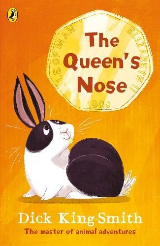 "Book cover featuring a cartoon rabbit and a coin with the title 'The Queen's Nose'."