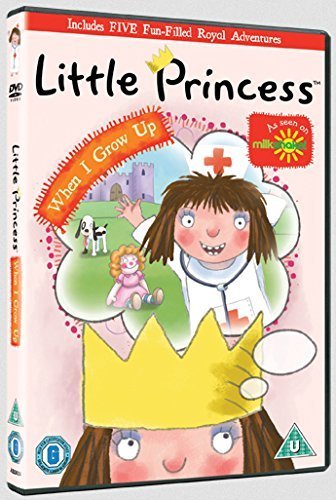 "Little Princess DVD case featuring cartoon princess with crown and various career thoughts."