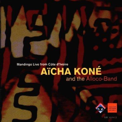 Aicha Kone and the Alloco Band CD cover with abstract red and black design.