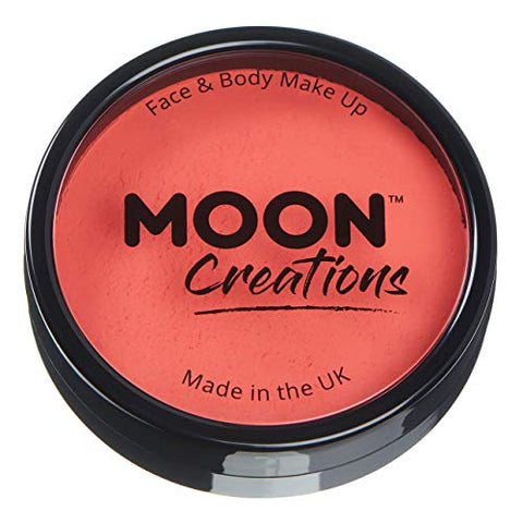 Pro Face & Body Paint Cake Pots by Moon Creations - Coral - Professional Water Based Face Paint Makeup for Adults, Kids - 36g