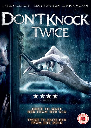 DVD cover for "Don't Knock Twice" with a hand grasping a door handle.