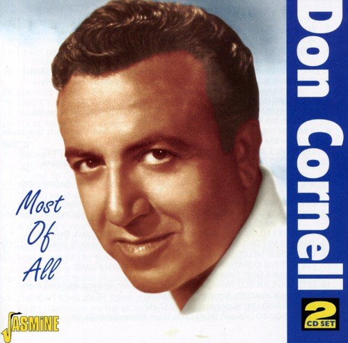 "CD cover with Don Cornell's portrait, 'Most Of All' in blue script, on white and blue background."