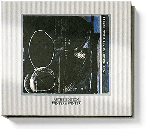 A white CD case with an abstract black and blue cover art design.