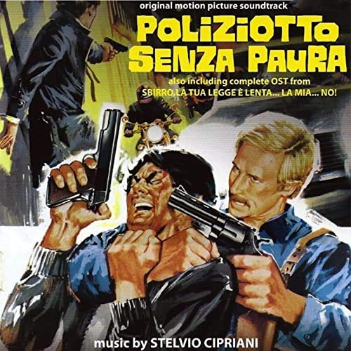 CD cover: man with gun, figures in conflict, bold yellow title.