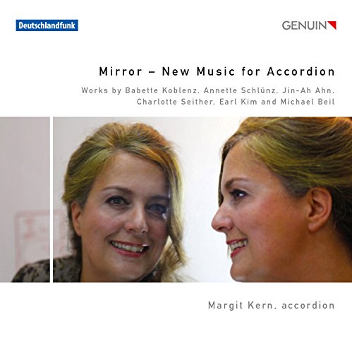 CD cover featuring a smiling woman, Margit Kern, with accordion-related music content.