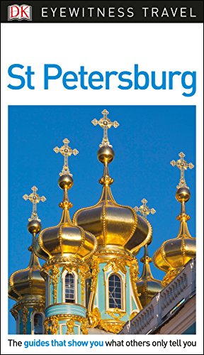 "Travel guide book cover featuring golden church domes against a blue sky."