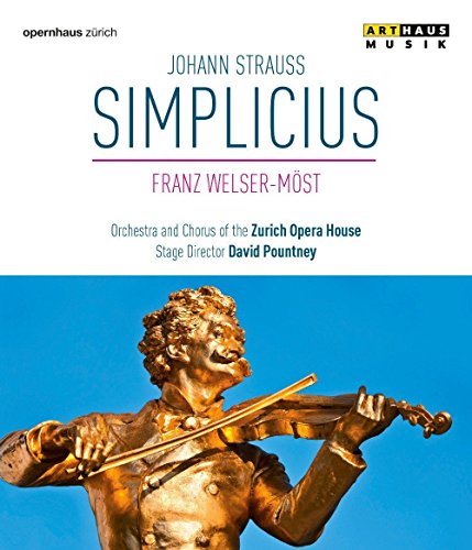 Blue-ray case cover with a golden violinist statue against a blue background.
