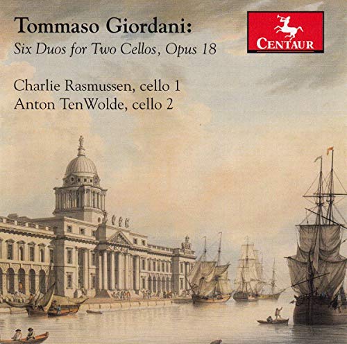 "Album cover with classical building and ships, featuring red Centaur logo and artist information."