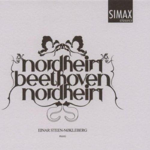 "CD cover with black ornate text on a light grey background, featuring 'nordhein beethoven nordhein'."