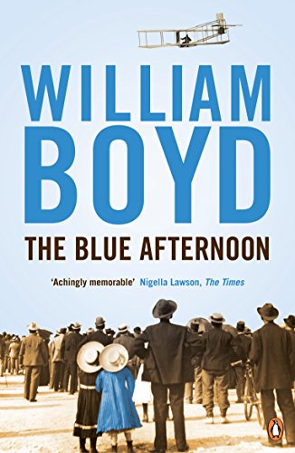 Book cover of "The Blue Afternoon" by William Boyd, featuring ornate balcony on a blue background.