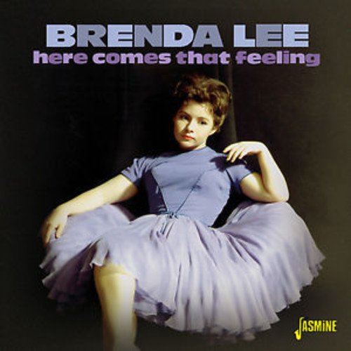 Brenda Lee album cover featuring a woman in a lilac dress against a dark background.
