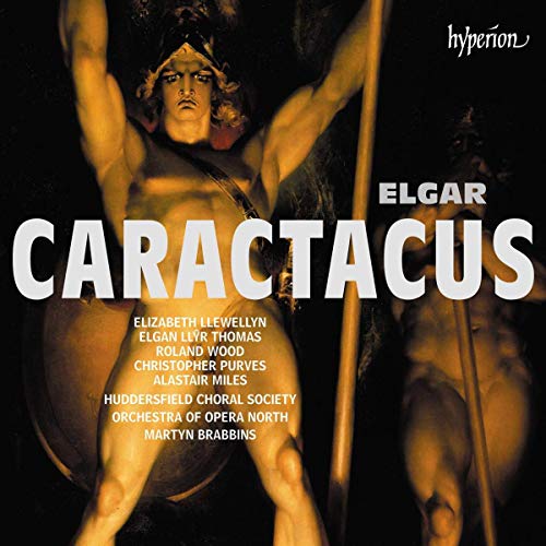 "CD cover with a statue of a man holding a spear, 'Caractacus' text."
