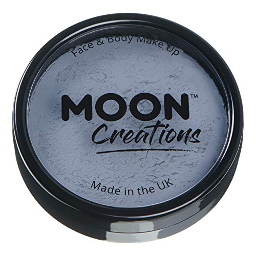 Pro Face & Body Paint Cake Pots by Moon Creations - Dark Grey - Professional Water Based Face Paint Makeup for Adults, Kids - 36g