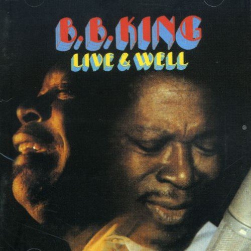 "B.B. King album cover with a man holding a guitar, eyes closed, against a black background."