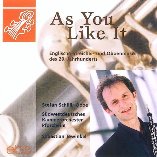 CD cover with a man holding an oboe, featuring brown text and orange accents.