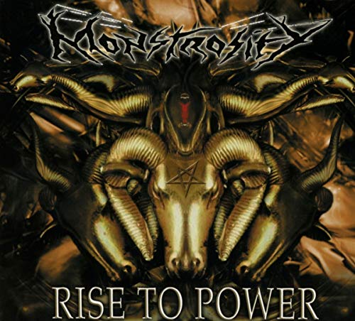 Album cover with a demon-like figure and goat skull, titled "Rise to Power".