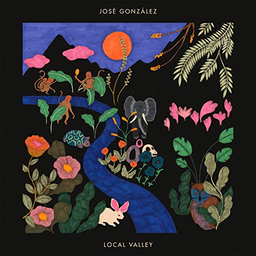 Album cover for José González’s “Local Valley” featuring colorful animal illustrations.