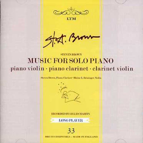Image shows a yellow and white CD cover for "Music for Solo Piano" by Steven Brown.