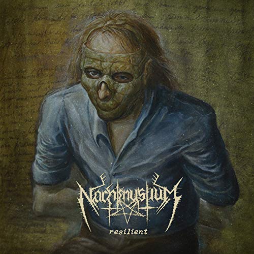 Album cover featuring a man with a grotesque, greenish face and text overlay.