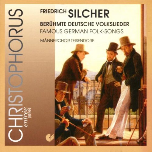 "Album cover with vintage illustration of five men in old-fashioned clothing on a balcony."