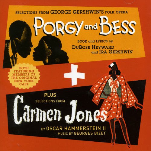 Red CD cover featuring illustrations of people and opera titles "Porgy and Bess" and "Carmen Jones".