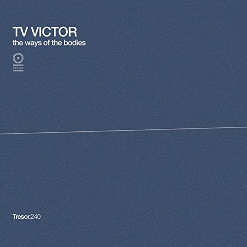 "Blue album cover with white text 'TV Victor' and 'the ways of the bodies'."