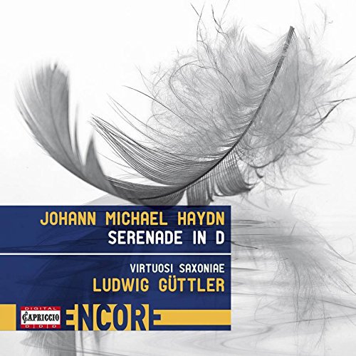 "CD cover with feather design and blue, yellow, and white text on a white background."