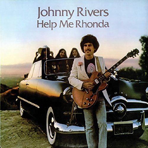 "Album cover with Johnny Rivers holding a guitar, standing by a convertible car."