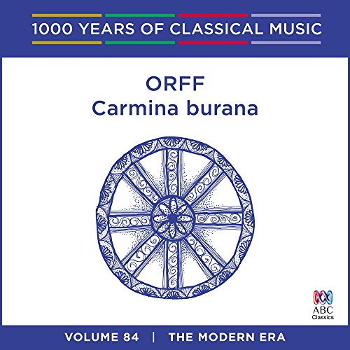 "Album cover with blue border, white center, and ornate wheel design."