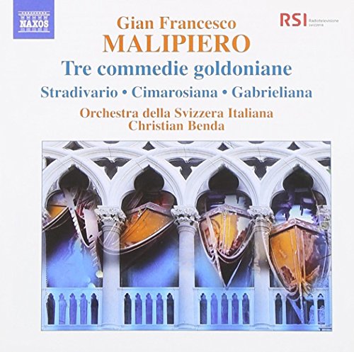 "CD cover featuring violins in arches, with text in Italian and logos."