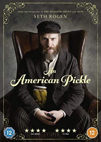 DVD cover featuring Seth Rogen sitting in a leather chair, holding a jar of pickles.