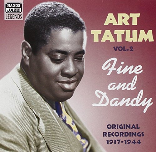 "Album cover featuring a black-and-white photo of Art Tatum against a red background."