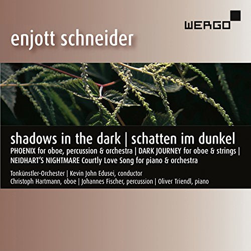 "CD cover with a close-up of a plant and white text on a black banner."