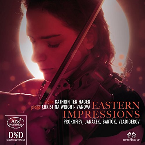 CD cover featuring a woman playing violin with closed eyes, red-toned image.