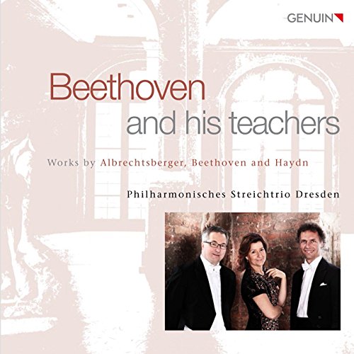 CD cover with "Beethoven and his teachers" title, featuring three musicians in formal attire.