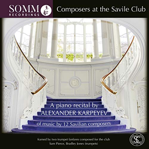 "CD cover featuring a white staircase with blue steps and gold railings."