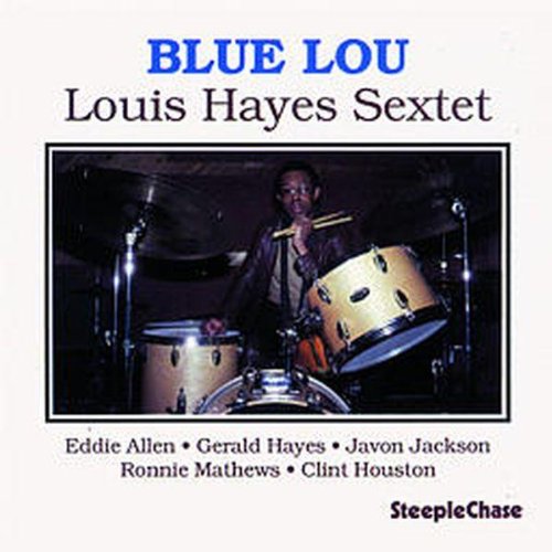 "CD cover with a drummer and the title 'Blue Lou' in blue text."