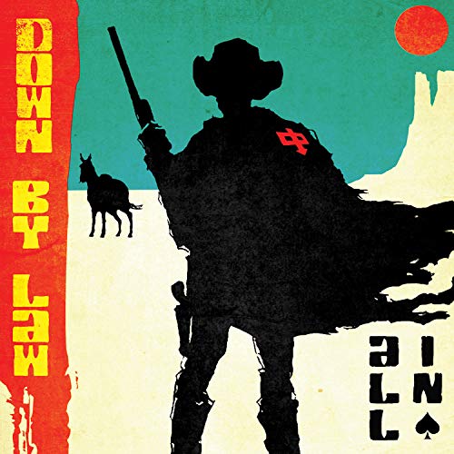 "Album cover featuring a black silhouette of a cowboy with a gun."