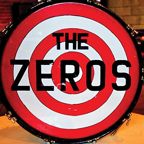 Red and white bullseye drum with "The Zeros" written in black text.