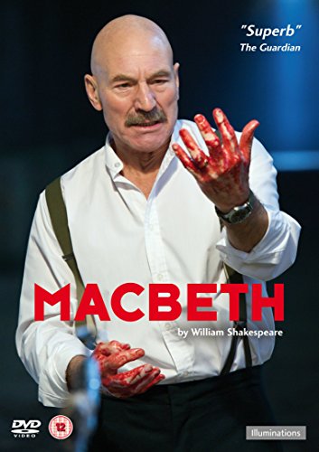 DVD cover featuring a man with blood on his hands, titled "Macbeth".